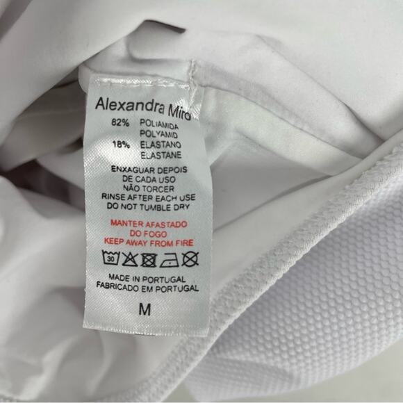 Alexandra Miro AUDREY Belted One Piece Swimsuit in White Medium - Picture 5 of 5